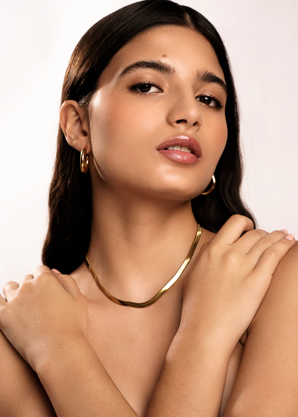 Bold Herringbone Matching Set In Gold Size M/L - Image 3