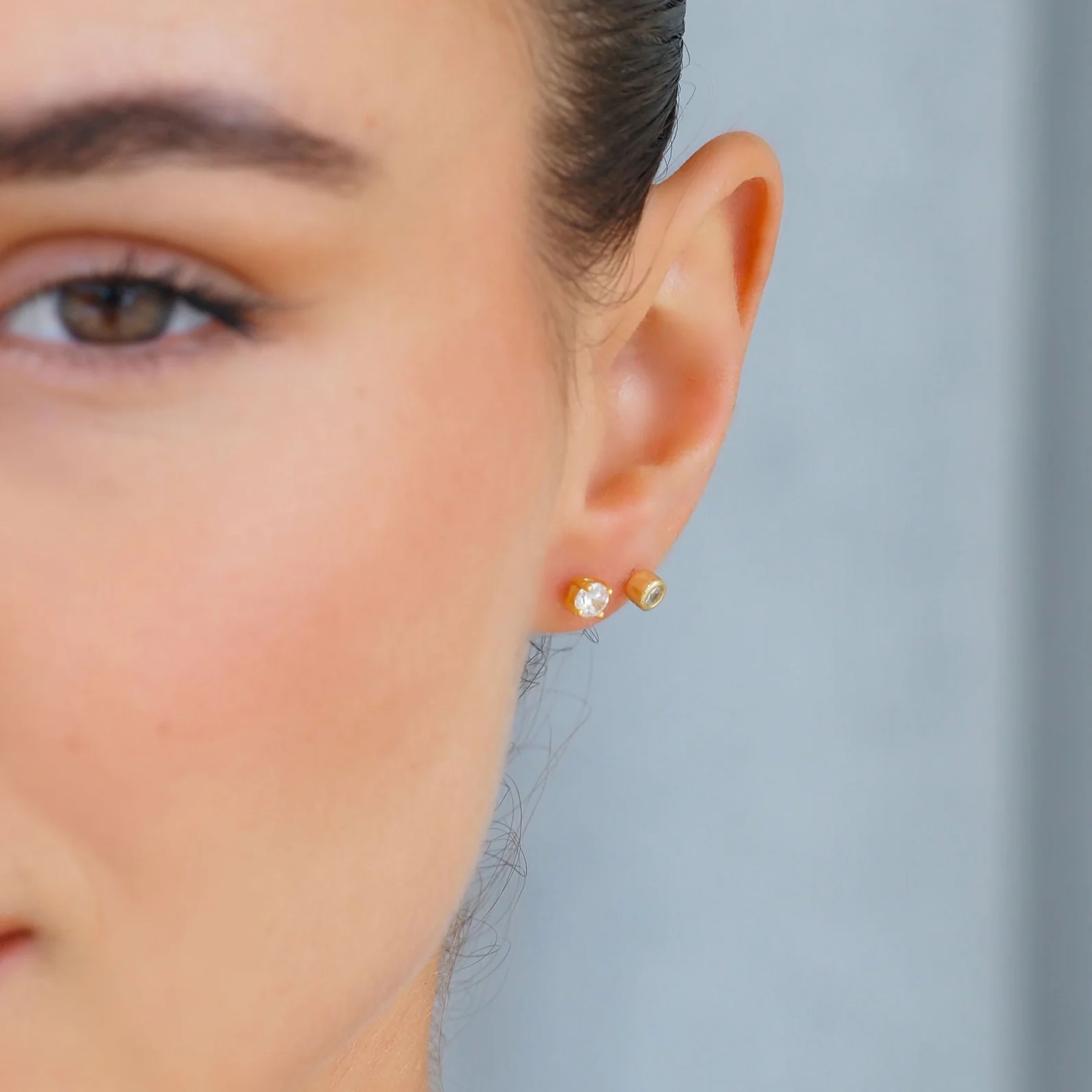 Diamond Stud Earring in Silver - Image 3