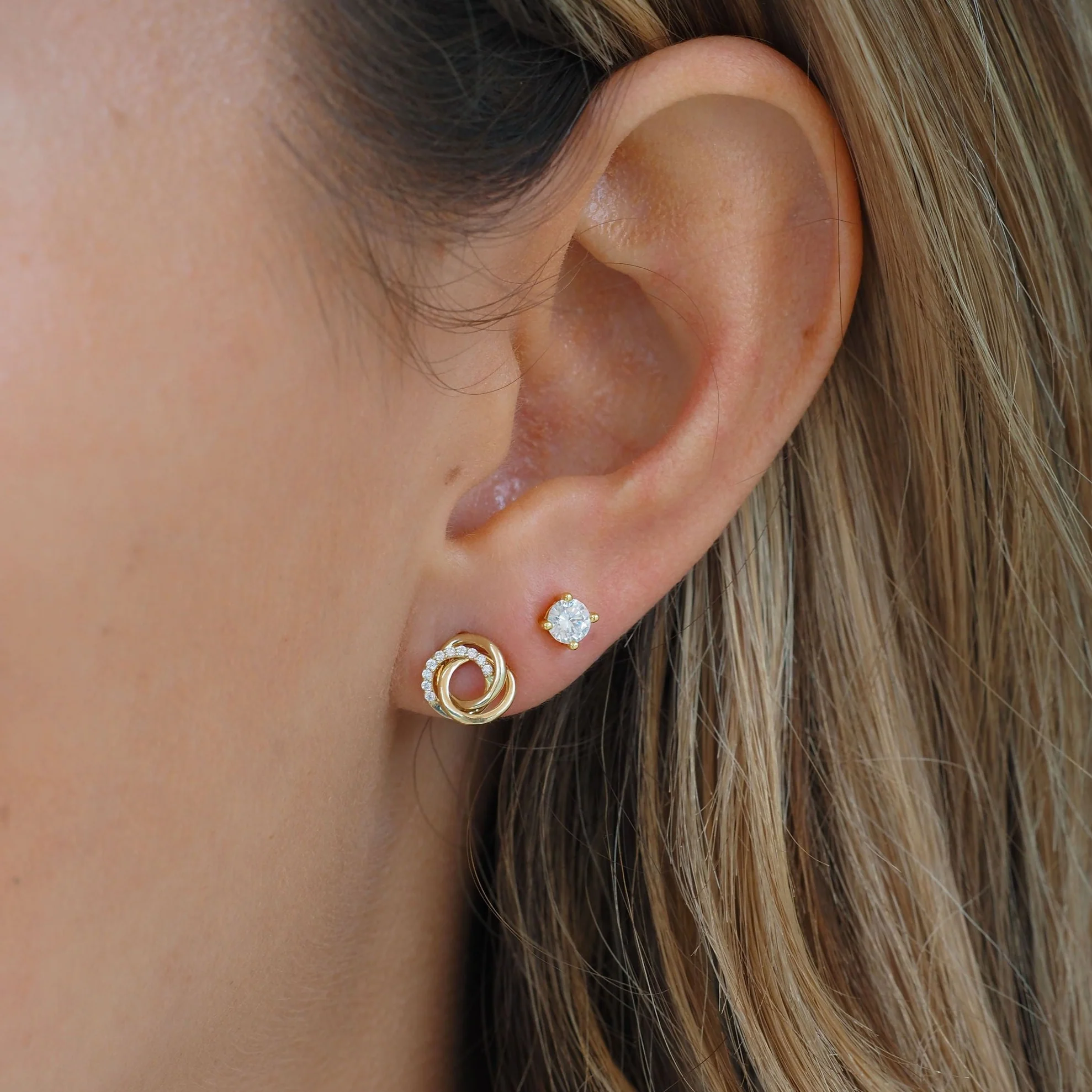 Diamond Stud Earring in Silver - Image 4