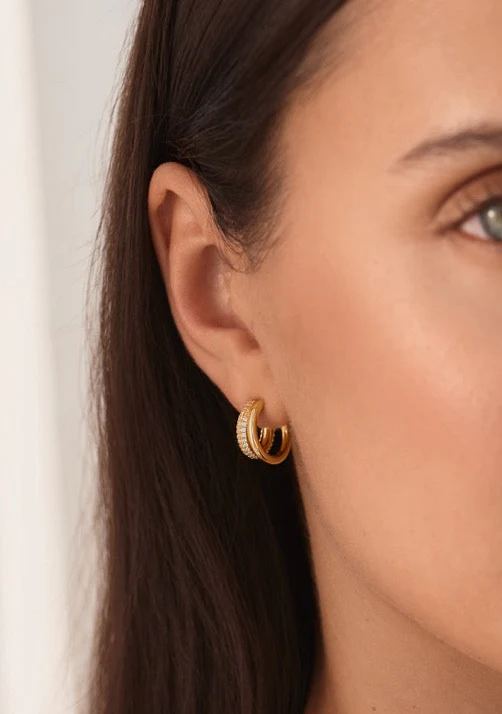 Duo Layered Hoops Gold - Image 3
