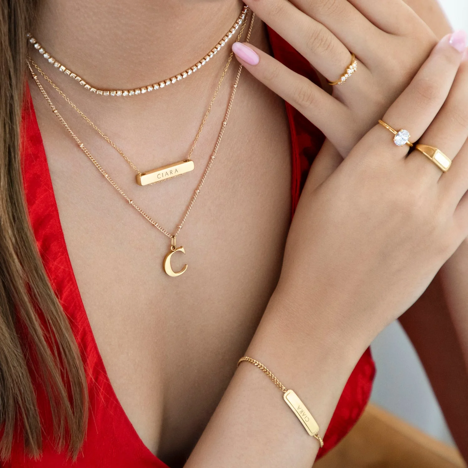 P Initial Necklace Gold - Image 3