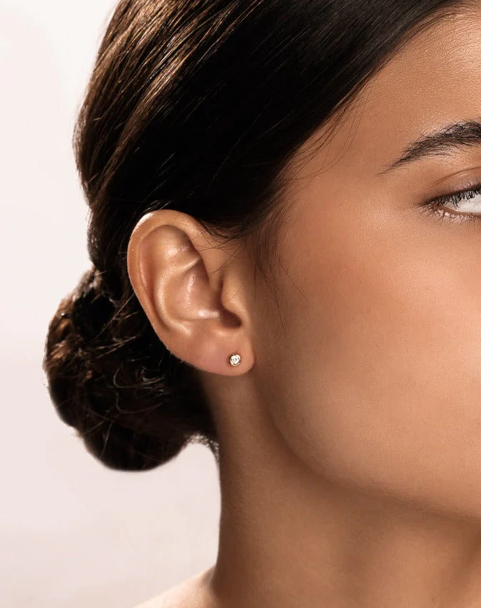 Sphere Pave Studs In Gold - Image 4