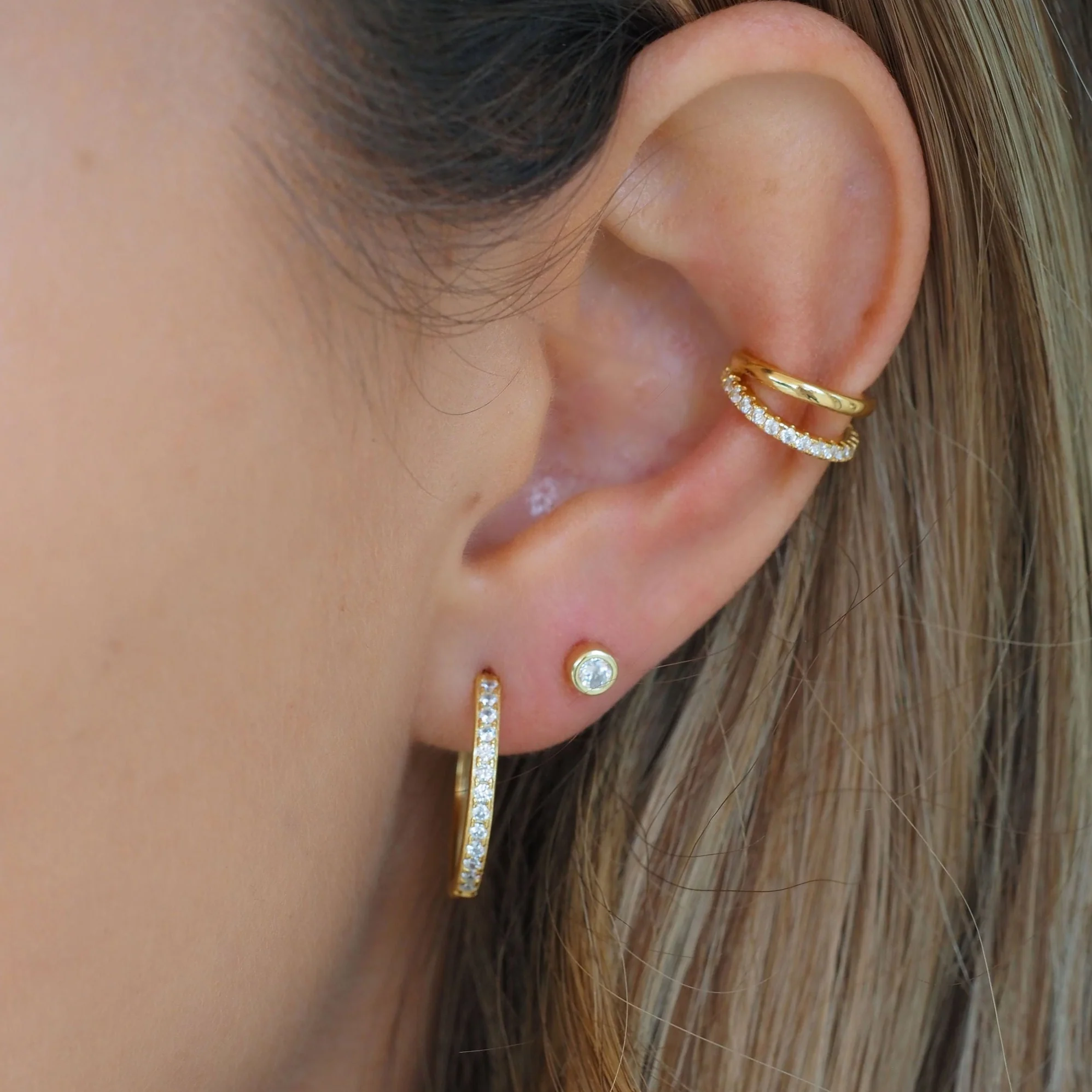 Sphere Pave Studs In Silver - Image 4