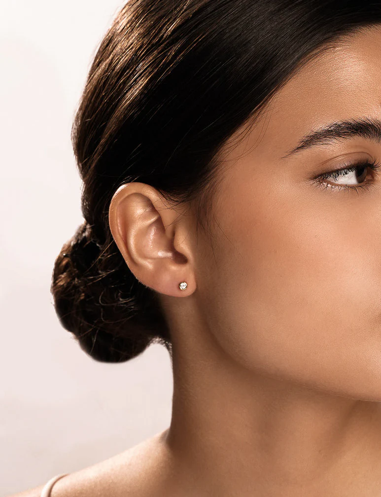 Sphere Pave Studs In Silver - Image 5