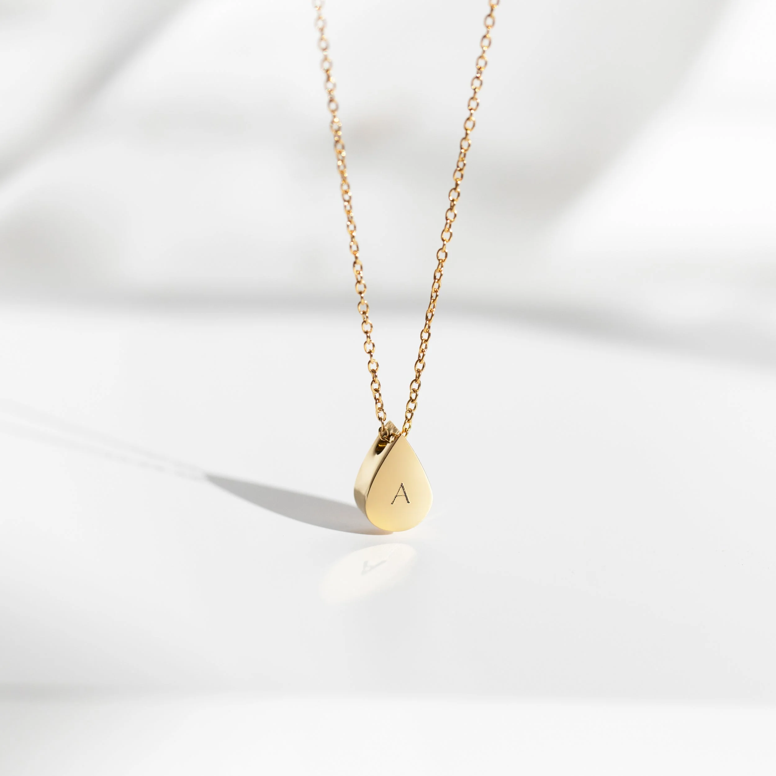 Teardrop Necklace in Gold - Image 4