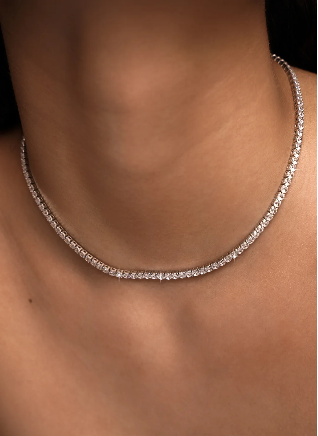 Tennis Necklace in Silver - Image 4